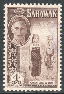 Sarawak Scott 183 - SG174, 1950 George VI 4c used