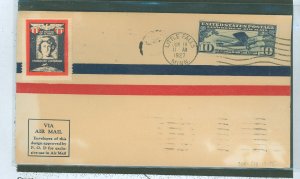 US C10 1927 10c lindberghsingle on an unaddressed, first day cover with a little falls, mn cancel and evangeline, lindbergh&#...