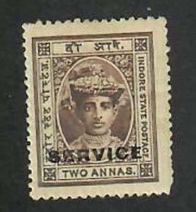 Indore State- India;  Scott O3; 1905; Unused; H