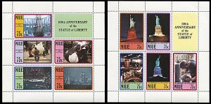 Niue 536-537, MNH, Centennial of Statue of Liberty miniature sheets