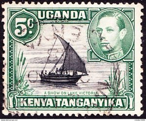 KENYA UGANDA & TANGANYIKA 1938 KGVI 5c Black & Green SG132 FU