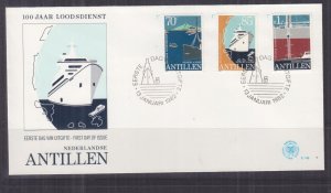 NETHERLANDS ANTILLES, 1982 Pilot Service set 3 First Day cover. 