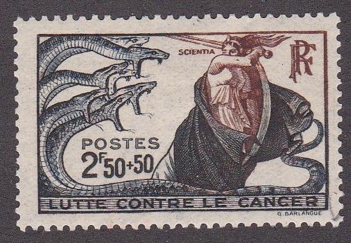 France #  B110, Science Fighting Cancer, Hinged, 1/4 Cat..