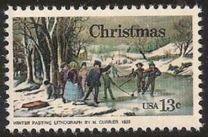 US 1703 Holiday Winter Pastime 13c single MNH 1976