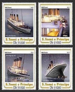 2017 S.Tome&Principe - Titanic. Michel Code: 7138-7141  |  Scott Code: 3305-3308