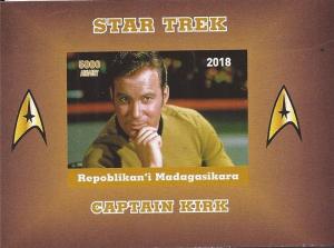 Madagascar - 2018 Star Trek Captain Kirk - Souvenir Sheet - 13D-173