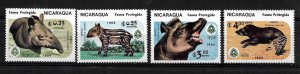 NICARAGUA 1984 PROTECTED FAUNA TAPIR DE BAIR SET OF 4 VALUES MINT NH