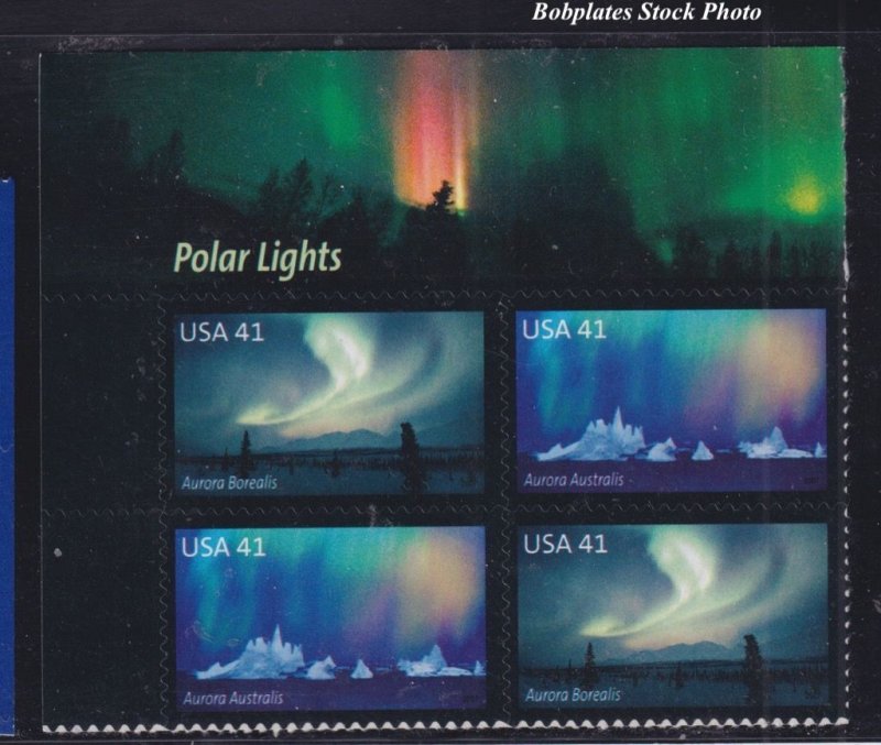 BOBPLATES #4203-4 Polar Lights Block of 4 VF MNH SCV=$5