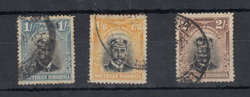 Southern Rhodesia 1924 1/- 1s 6d 2/- Admirals SG10/11/12 Fine Used J9629