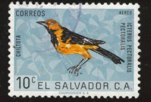 El Salvador Scott C201 Used 1963 airmail Bird stamp