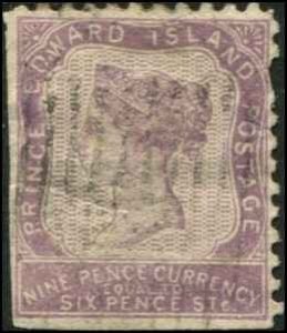 Canada - Prince Edward Island SC# 8 Victoria 9p Used TORN Short Perfs SCV $80.00