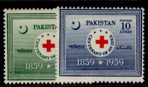 PAKISTAN QEII SG104-105, 1959 red cross set, NH MINT.