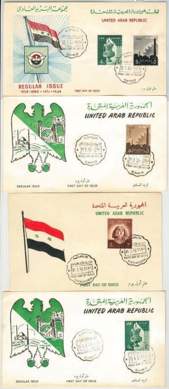 63031 - EEGYPT - POSTAL HISTORY - set of 4 FDC COVERS 1959/1960 REGULAR ISSUE-