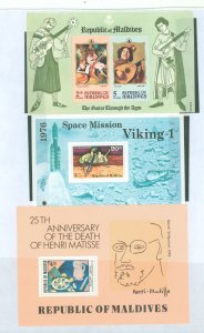 Maldive Islands #337A/661/810 Mint (NH) Souvenir Sheet