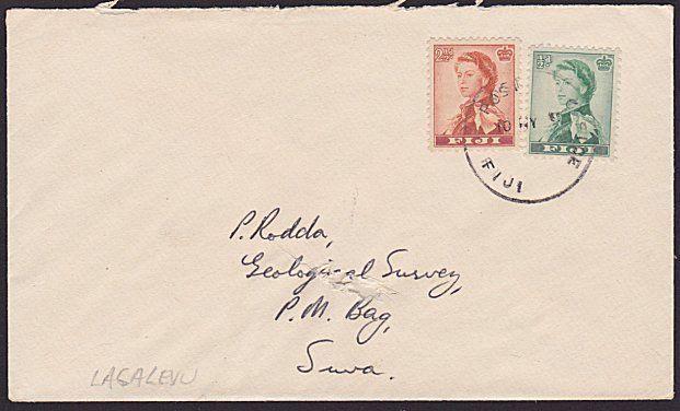 FIJI 1967 cover ex Lagalevu with scarce POST OFFICE FIJI skeleton cds.......6957