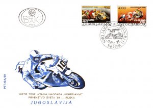 Yugoslavia, Worldwide First Day Cover, Sports, Motorcycles