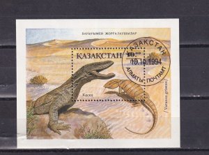 SA03 Kazakhstan 1994 Reptiles used minisheet