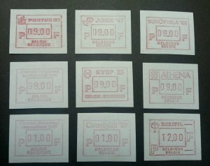 Belgium ATM KVBP ATHENA JUNEX EUROPHILA RELIFIL (Frama Label stamp lot MNH *rare