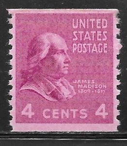 USA 843: 4c James Madison, coil, MNH, VF