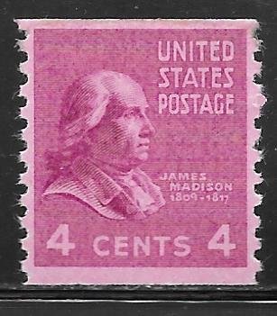 USA 843: 4c James Madison, coil, MNH, VF