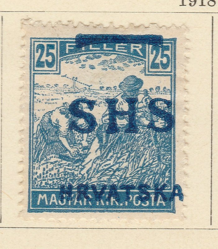 A5P62F100 Yugoslavia Croatia Slavonia 1918 optd 25f mh*