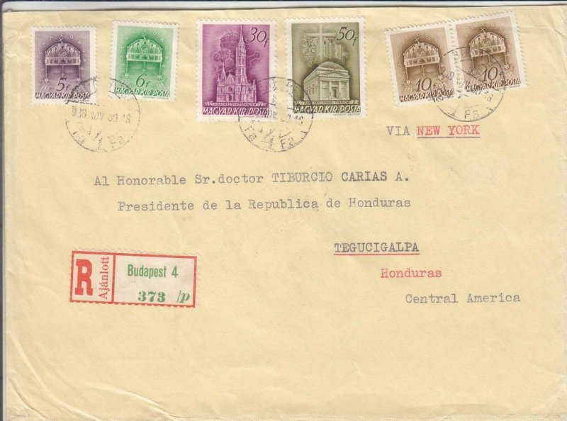 1939, Budapest, Hungary to Tegucigalpa, Honduras, See Remark (24418)