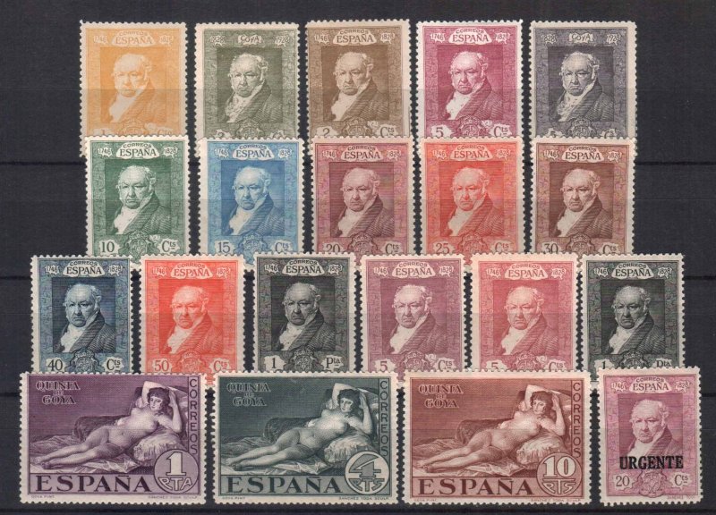 SPAIN STAMPS. 1930 , GOYA SET COMPLETE. Mi.#464A-481A. MH