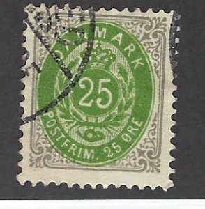 Denmark SC#32 Used F-VF SCV$40.00...Worth a Close Look!