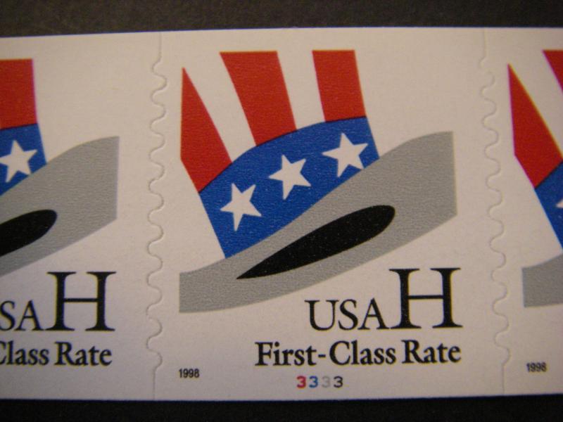 Scott 3265, 33 cent H HAT, PNC5 #3333, MNH Coil Beauty