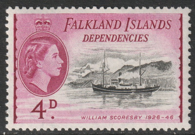 Falkland Islands Deps Scott 1L25 - SG G32, 1954 Ships 4d MH*