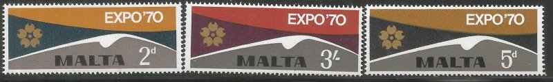 MALTA  417-419  MNH,  EXPO '70