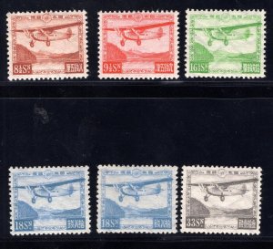 MOMEN: JAPAN SC #C3-C7 1929-34 MINT OG NH LOT #67369 