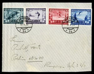 Austria #B106-109, 1933 F.I.S. set of four, used on cover from Bad Aussee (19...