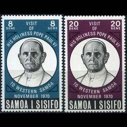 SAMOA 1970 - Scott# 337-8 Pope Visit Set of 2 NH