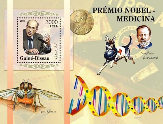 GUINEA BISSAU - 2005 - Nobel Medicine Prize - Perf Souv Sheet -Mint Never Hinged