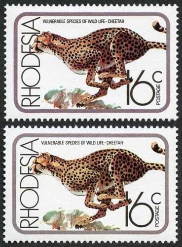 Rhodesia ZWE1064 1976 16c Cheetah Variety DOUBLE PRINTING U/M 