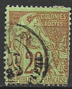 COLLECTION LOT 14444 FRENCH COLONIES #52 1881 CV+$18