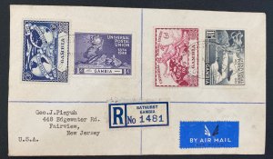 1952 Gambia Airmail Cover To Fairview NJ Usa Universal Postal Union