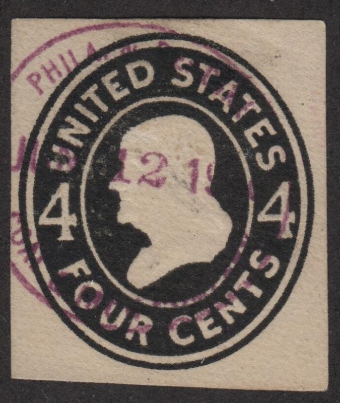 SC#U416 4¢ Washington Cut Square (1907) Used