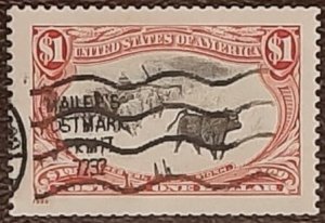 US Scott # 3209h; used $1. Western Cattle from 1998; XF centering; off paper
