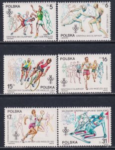 Poland 1984 Sc 2617-22 Los Angeles Summer Olympic Games Stamp MNH