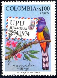 Trogon, Letter, Cent. of the UPU, Colombia SC#C611 used