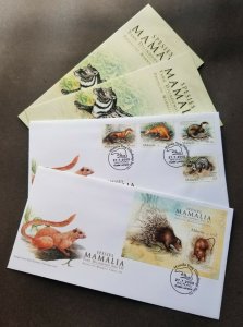Malaysia Protected Mammals III 2005 Porcupine Wildlife Otter Civet (FDC) *toning