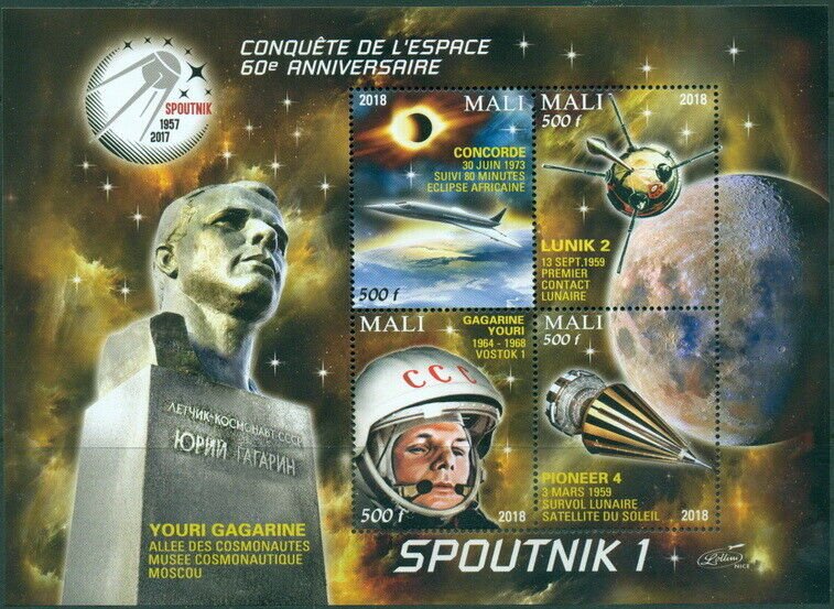 2018 60th anniversary conquest of space Sputnik #1 concorde lunik gagarin 