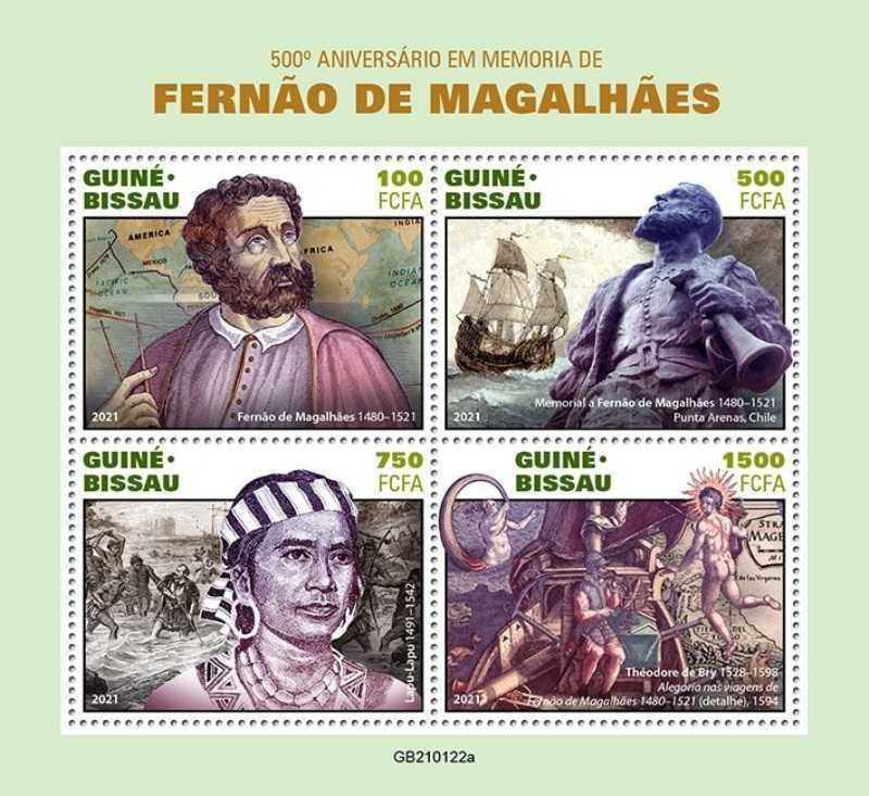 Guinea-Bissau - 2021 Explorer Ferdinand Magellan - 4 Stamp Sheet - GB210122a