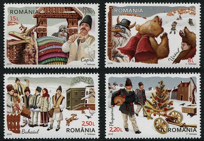 HERRICKSTAMP NEW ISSUES ROMANIA Sc.# 5888-91 New Year Customs