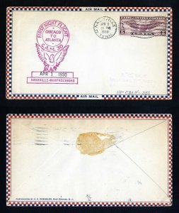 # C12 on CAM # 30 First Night Flight cover from Nashville, TN dated 4-1-1930