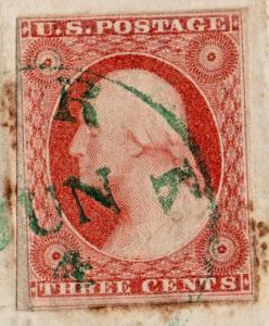 US Sc #11 Cover w/ Green YORK, PA Cancel