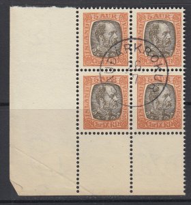 Iceland, Scott O15, used block of four