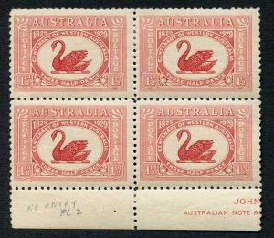 Australia SG116a 1 1/2d Centenary Re-Entry M/M Cat 67.50++ pounds